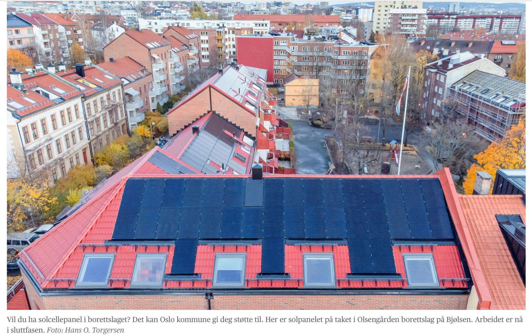 Solceller og nytt tak i skjønn forening på bygård i Oslo - Olsengården BRL