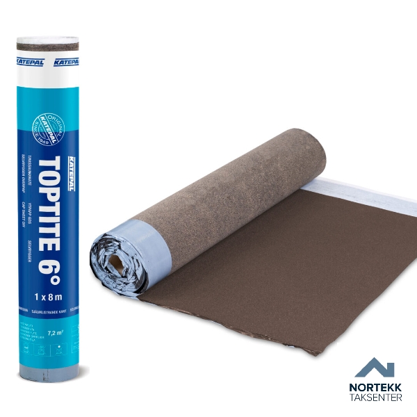 Katepal Toptite Selvbygger 6° 1x8 m brun | Takpapp