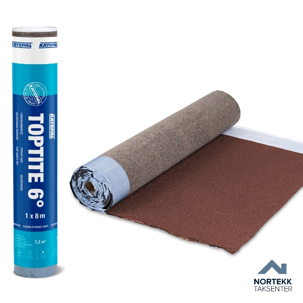 Katepal Toptite Selvbygger 6° 1x8 m rød | Takpapp