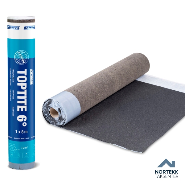 Katepal Toptite Selvbygger 6° 1x8 m svart | Takpapp